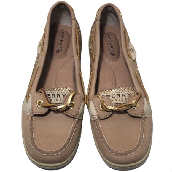 Sperry Shoes - Sperry Boat Shoes Gold Boat Shoes SIze 5M Top-Sides Tan Leather